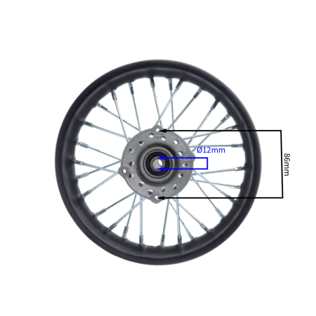 Roata fata cross 10inch 70cc, ax 12mm [2]