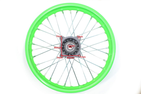 Roata spate cross 1.85-14'', 125cc, cerc verde [3]
