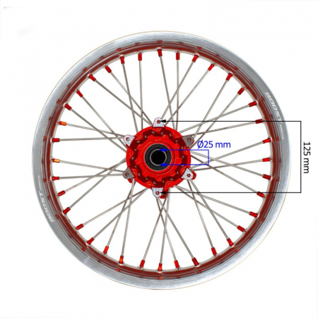 Roata spate Cross 300cc,18inch x 2.15,Boost Parts Racing, nipluri si butuc portocaliu [1]