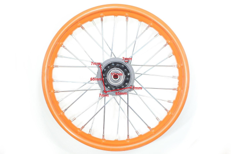 Roata spate cross 1.85-14'', 125cc, cerc portocaliu [3]