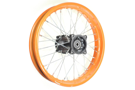 Roti complete - Roata spate cross 1.85-14'', 125cc, cerc portocaliu