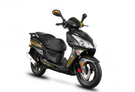 Motociclete & ATV - Scuter Barton Falcon 50cc, culoare negru/galben