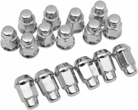 Suspensie Cadru - Set 16 suruburi roata, 12mm x 1.25 cu conicitate 60 grade, cap 17mm, culoare cromat, ITP