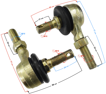 Set 2 bucati capeti de bara ATV 125-9-125-X, filet 10mm [1]