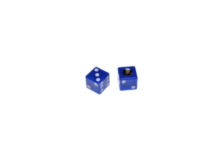 Vulcanizare/ Accesorii - Set 2 capacele ventil auto/moto, model zar, culoare albastru