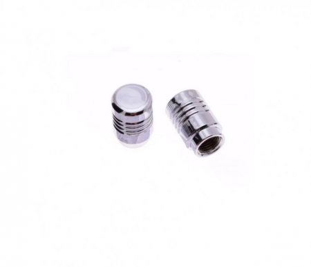 Vulcanizare/ Accesorii - Set 2 capacele ventil rotunde, culoare crom, din aluminiu