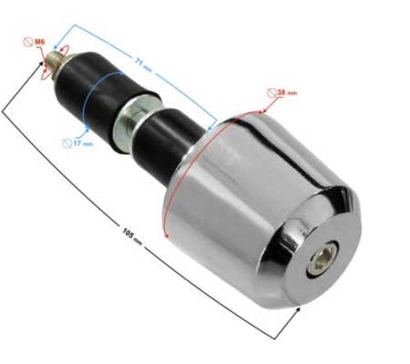Suspensie Cadru - Set 2 capeti ghidon argintii, diametru guma 17mm
