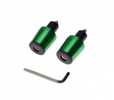 Capeti ghidon - Set 2 capeti ghidon conici, pentru motociclete, culoare verde, diametru guma 17.7mm