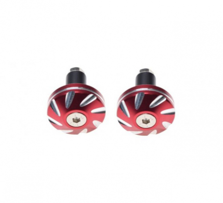 Set 2 capeti ghidon drepti, pentru motociclete, culoare rosu/crom, diametru 35mm [2]