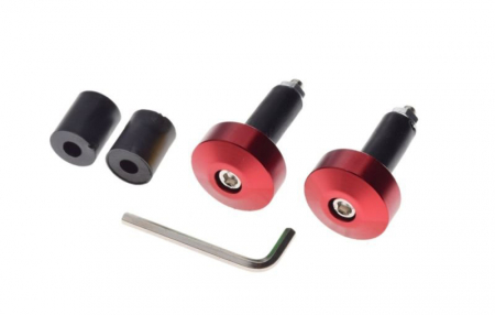 Capeti ghidon - Set 2 capeti ghidon drepti, pentru motociclete, culoare rosu, diametru cauciuc 13mm