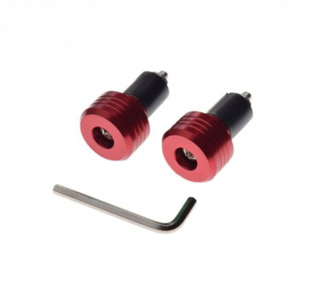Capeti ghidon - Set 2 capeti ghidon drepti, pentru motociclete, culoare rosu, diametru guma 17.7mm