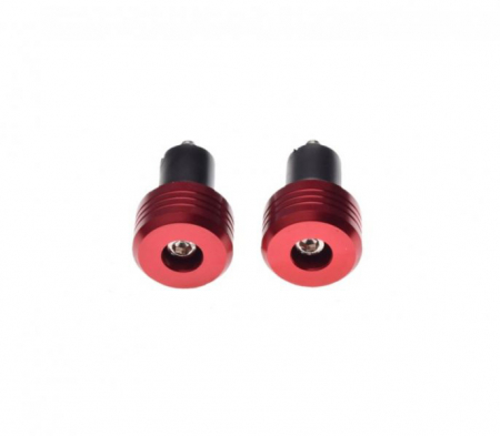 Set 2 capeti ghidon drepti, pentru motociclete, culoare rosu, diametru guma 17.7mm [2]