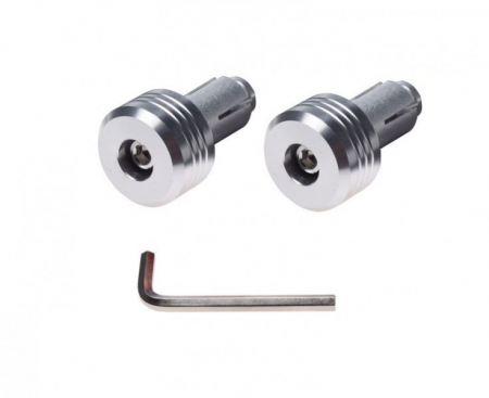 Suspensie Cadru - Set 2 capeti ghidon moto rotunzi, culoare argintiu, diametru 17,7 mm