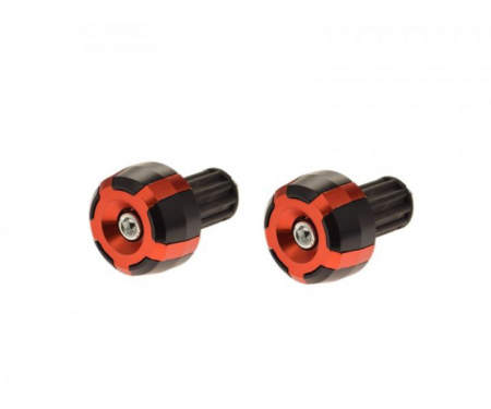 Suspensie Cadru - Set 2 capeti ghidon moto rotunzi, culoare negru/portocaliu