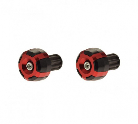 Suspensie Cadru - Set 2 capeti ghidon moto rotunzi, culoare negru/rosu