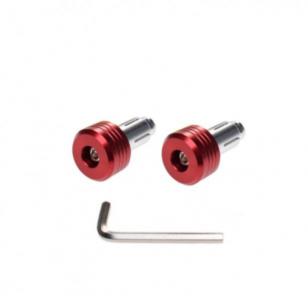 Suspensie Cadru - Set 2 capeti ghidon motociclete, culoare rosu, diametru guma 17.7mm