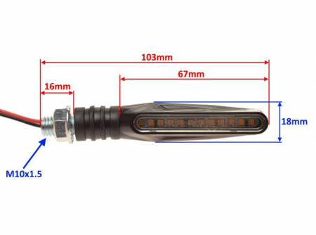 Set 2 lampi semnalizare LED, culoare negru, AM1468 [1]
