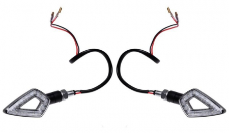 Set semnalizari - Set 2 lampi semnalizari LED, carcasa neagra, 12v 1W