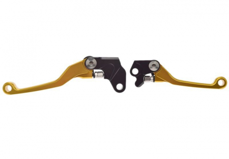 Suspensie Cadru - Set 2 manete frana si ambreiaj reglabile cross Suzuki Rm 125/250 96-03, culoare auriu