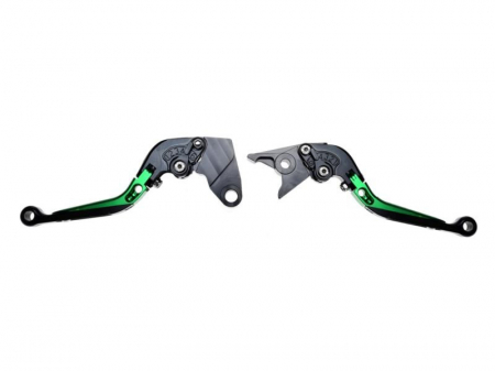 Suspensie Cadru - Set 2 manete frana si ambreiaj reglabile Kawasaki Z800 13-16/Z750 07-12, culoare verde