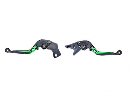 Suspensie Cadru - Set 2 manete frana si ambreiaj reglabile si rabatabile Suzuki SV650 99-09/V-Strom 04-10, culoare verde
