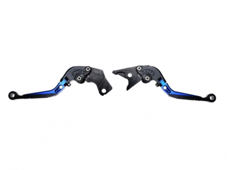 Suspensie Cadru - Set 2 manete frana si ambreiaj reglabile, Suzuki SV650 99-09/DL650 04-10/GSX600F 98-06, culoarea albastru