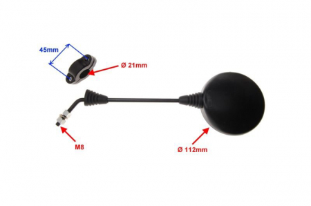 Set 2 oglinzi 140, filet M8 cu prindere, culoare negru [1]
