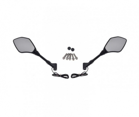 Oglinzi - Set 2 oglinzi cu semnalizare, filet M8 si M10, culoare negru