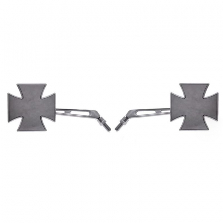 Set 2 oglinzi, din metal, in forma de cruce malteza, filet stanga + dreapta, diametru 10mm [1]
