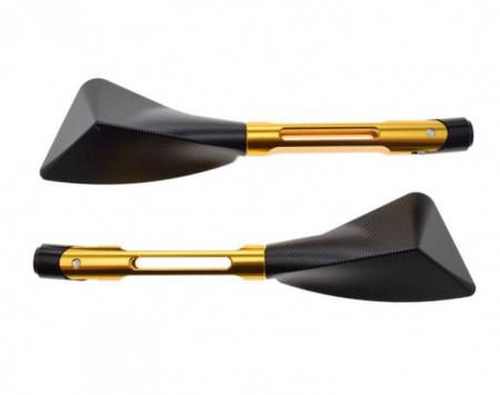 Set 2 oglinzi moto/atv ajustabile, brat de metal, culoare auriu/negru [1]