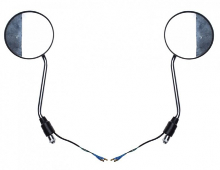 Set 2 oglinzi moto/atv rotunde cu semnalizari, M10x1.25, culoare negru [1]