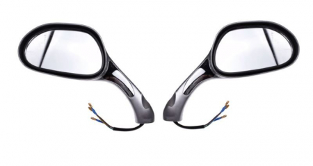 Set 2 oglinzi moto/atv/scuter, cu semnalizari, filet M8, culoare argintiu [1]