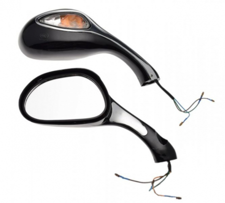 Set 2 oglinzi moto/atv/scuter, cu semnalizari, filet M8, culoare negru [1]