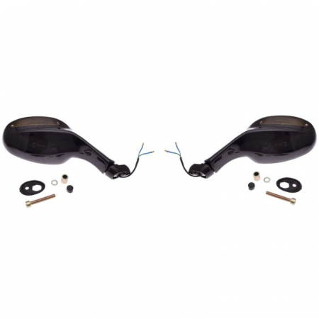 Suspensie Cadru - Set 2 oglinzi moto/scutere QT-4, filet M8, cu semanlizari, culoare negru