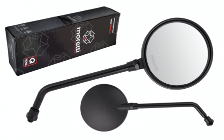 Oglinzi - Set 2 oglinzi rotunde, filet 10mm, omologate, culoare negru