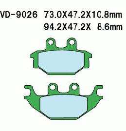 Frana - Set 2 placute frana fata ATV KYMCO KXR, MAXXER, MXU 250-300-500