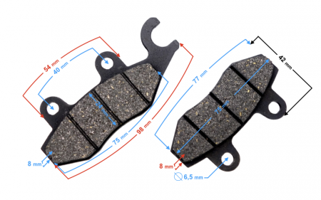 Set 2 placute frana fata Yamaha TZR50N [2]