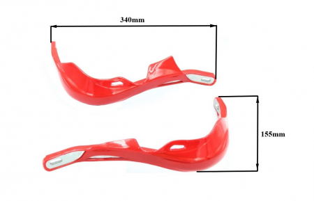 Set 2 protectii maini, insertie aluminiu, prindere pentru ghidon 22mm, culoare rosu [1]