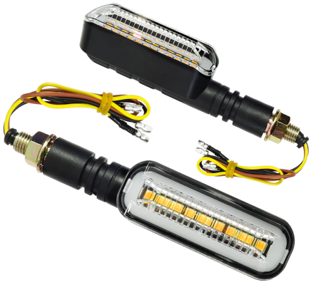 Set semnalizari - Set 2 semnalizari moto MRT-100, Led, (E- mark), culoare negru