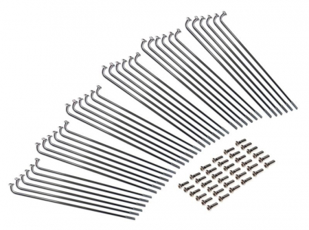 Spite - Set 36 spite si nipluri 163x3.4mm Romet Wsk, pentru roata de 17", niplu 18mm, unghi 90°