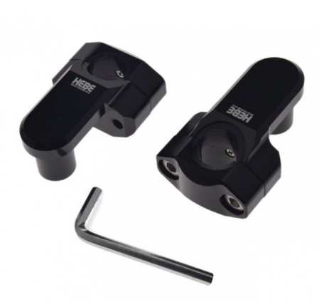 Inaltatore ghidon - Set adaptor/inaltator ghidon moto, prindere 22,2/22/28,5, culoare negru