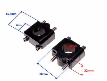 Set adaptor/inaltator prindere ghidon de la 22mm la 28mm, culoare negru [1]