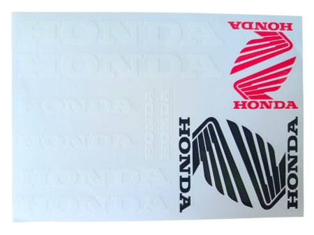 Suspensie Cadru - Set autocolante Honda, culoare alb