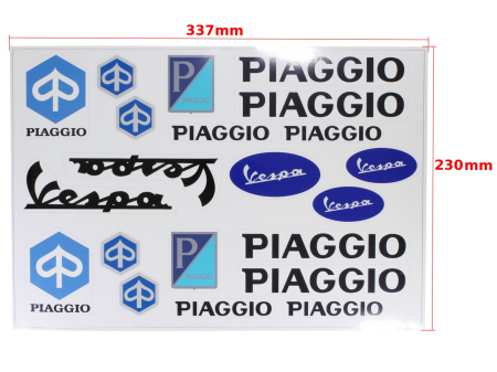Abtibilde / Stickere - Set autocolante Piaggio, culoare albastru/negru