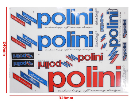 Suspensie Cadru - Set autocolante Polini, culoare albastru/rosu