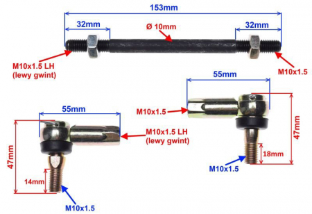 Set bielete cu cap de bara SX + DX, atv 110 [1]