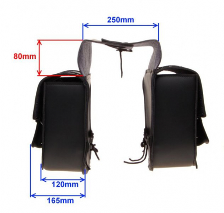 Set genti laterale Chopper, cu capse, curele din piele naturala [3]