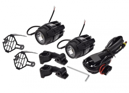 Faruri - Set lampi motociclete cu prinderi, cablaj si protectii