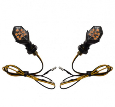 Set semnalizari - Set lampi semnalizari moto mini LED, culoare negru