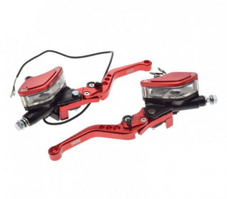 Manete - Set manete moto, frana si ambreiaj, hidraulic, culoare rosu